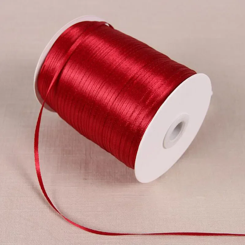 New 3mm (11 Yards/lot) Red Silk Satin Ribbon Wedding Party Decoration Invitation Card Gift Wrapping Scrapbooking Supplies Riband