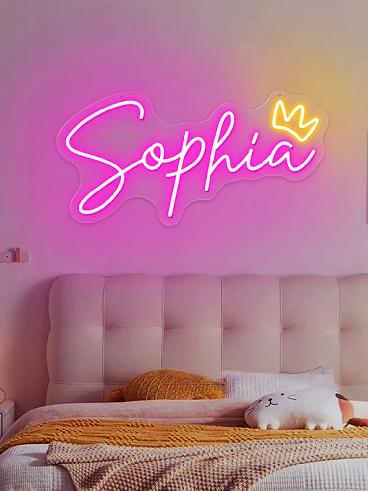 Aangepaste Led Naam Teken Cadeau voor Kid Aangepaste Naam Borden Tiener Cadeau Led Neon Teken voor Muur Decor Slaapkamer Decor Gepersonaliseerde Geschenken - afbeelding 2