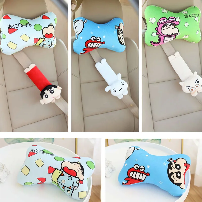 Cute Cartoon Character Car Headrest Pillow Neck Support Cervical Cushion Shoulder Rest for Vehicle