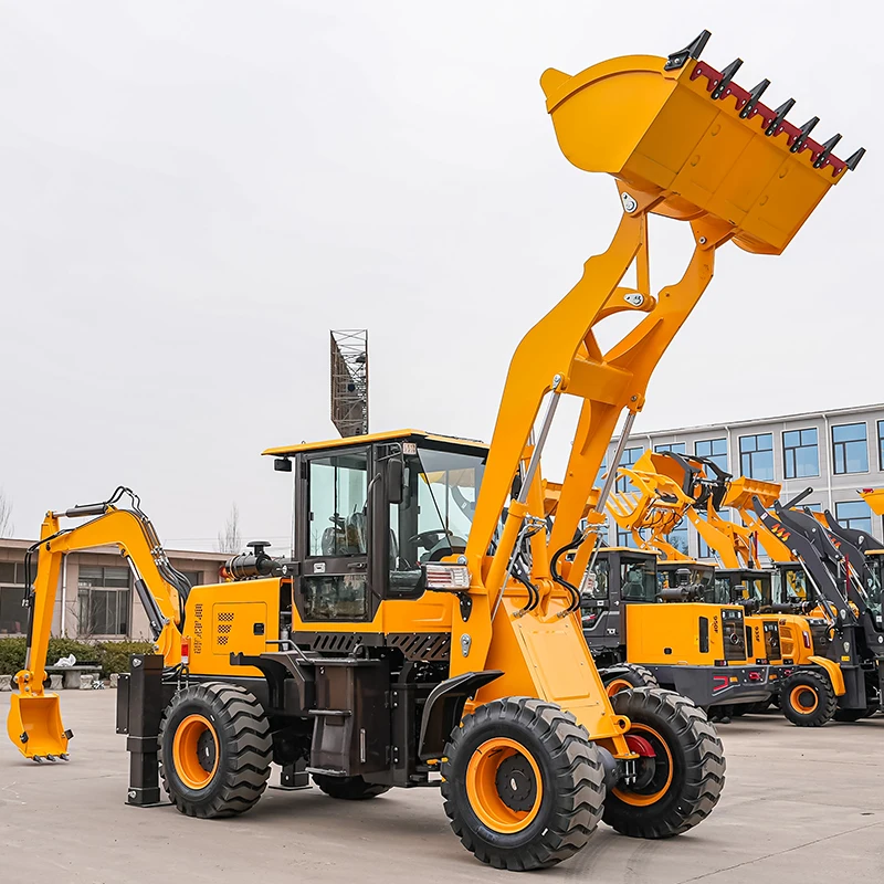 Reliable performance enclosed cab commercial backhoe digging loader mini backhoe loader