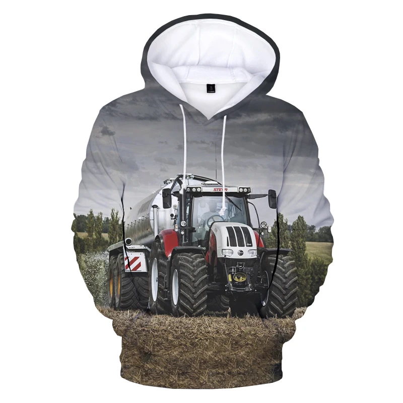 Autumn Tractor Vintage 3D Print Hoodies Men Women Fashion Casual Sweatshirts Oversized Hoodie Pullovers Tracksuit Clothing