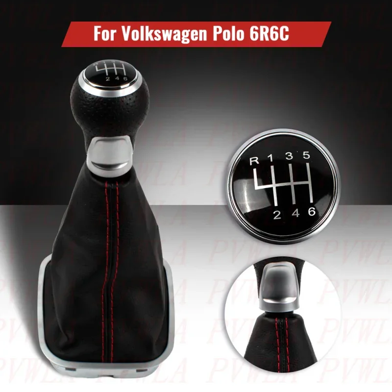 For VW Polo 6R 6C Sedan Hatchback 2011 2012 2013 2014 2015 2016 2017 6 Speed Gear Stick Shift Knob With PU Leather Boot
