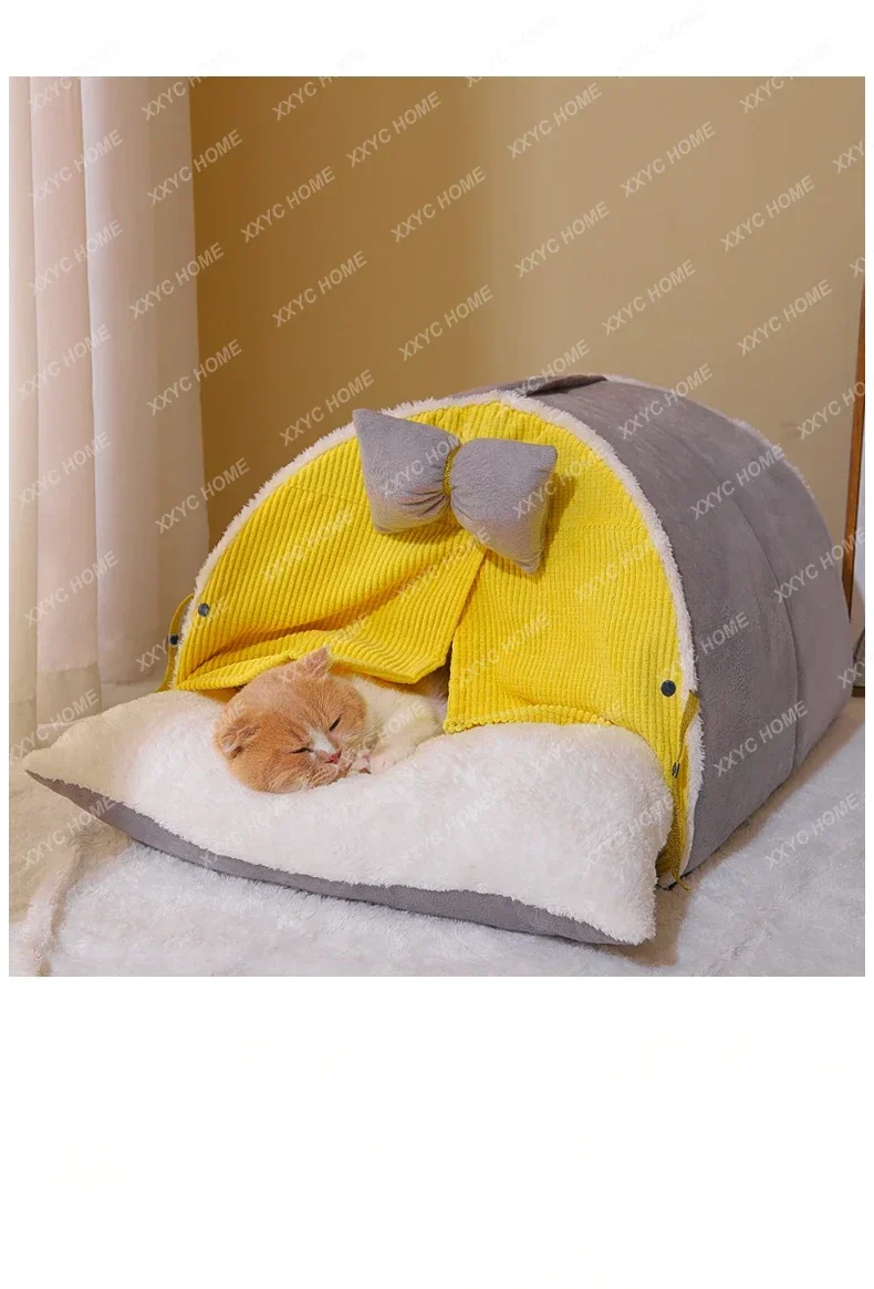

Cat Nest Four Seasons Universal Winter Cat House Closed Cat Kittens Kitten Bed Thermal Supplies