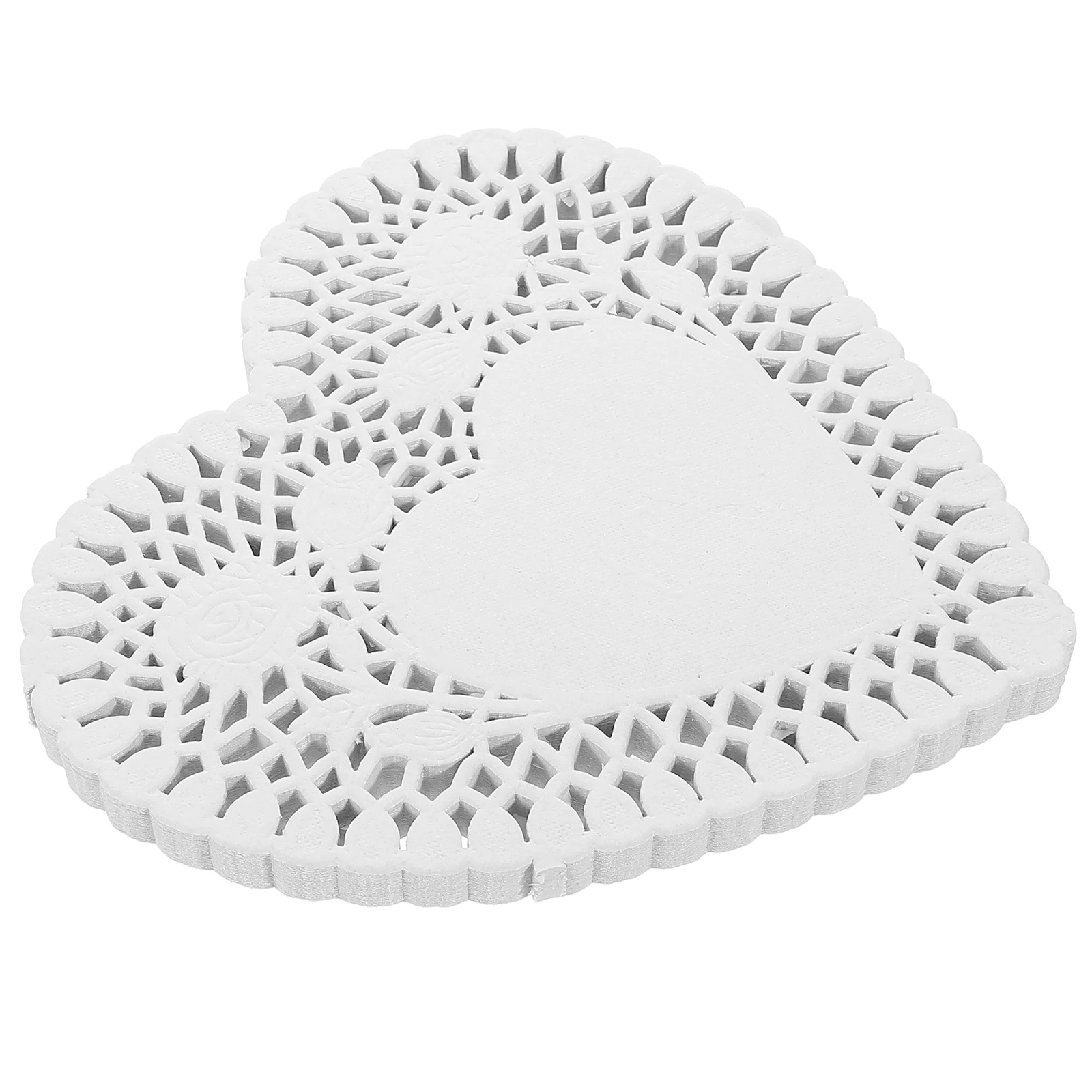

100 Pcs Base Paper Heart Shaped Lace Valentine'S Day Baking Oil Absorbing Doilies for Baking Fried Food Valentine Safe Material