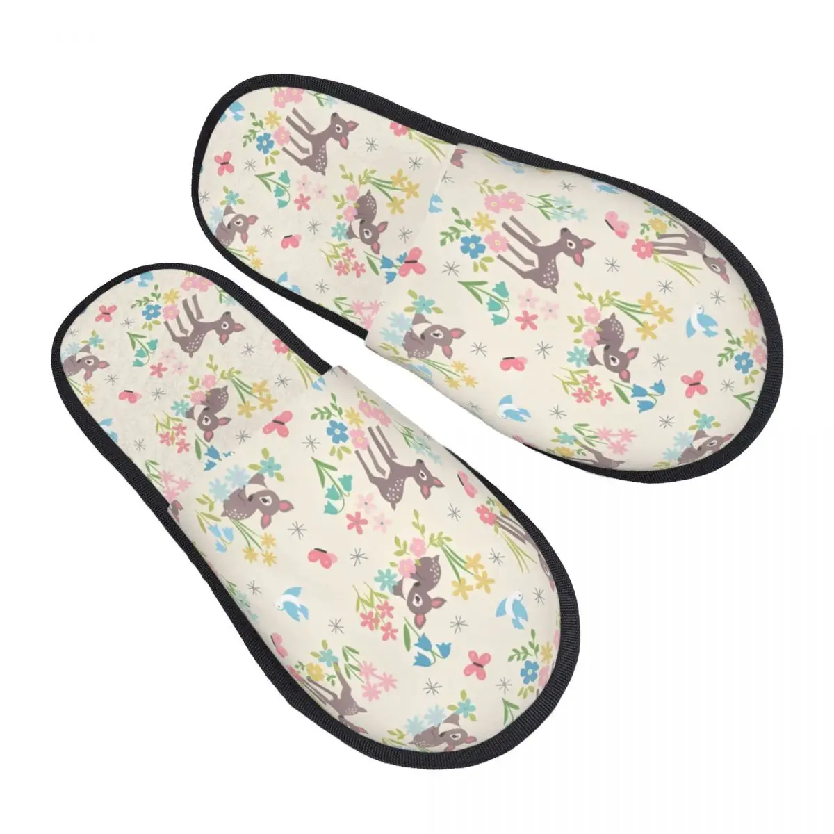 

Custom Bambi Memory Foam Slippers Women Soft Warm Deer Anime House Slippers