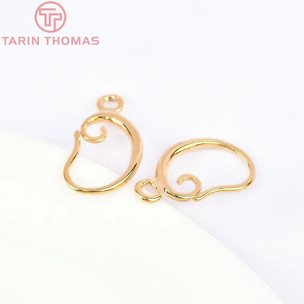 (2399)20PCS 11x16MM 24K Gold Color Plated Brass Earrings Hooks High Quality Diy Jewelry Accessories