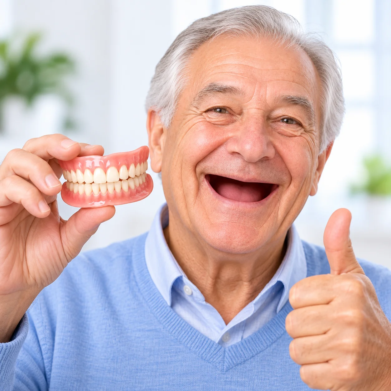 Adjustable Dentures for Adults, Comfort Soft Fit False Teeth Set, Natural Looking Temporary Teeth for Fitting and Wear
