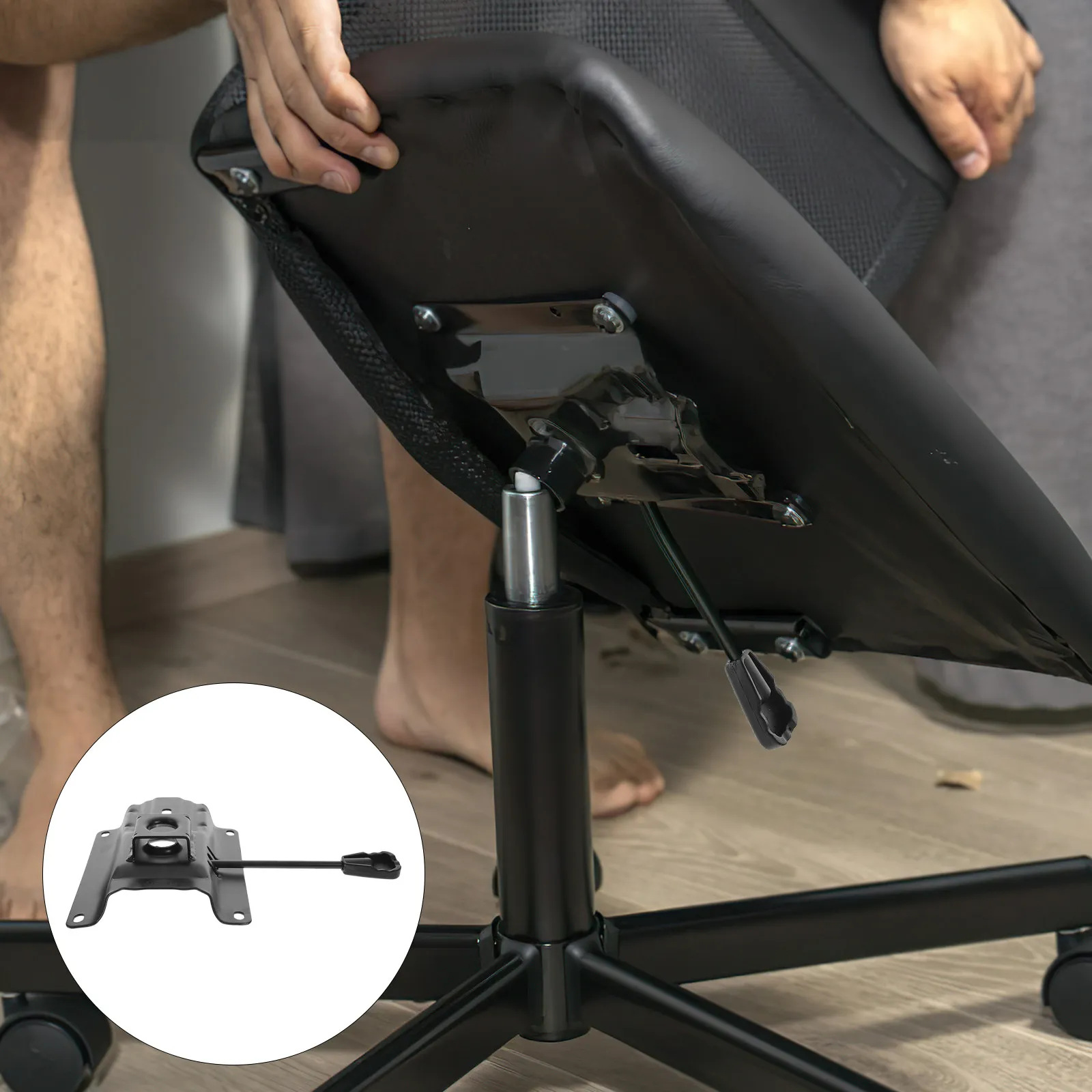 Heavy Duty Tilt Control Iron Office Chair Base Replacement Smooth Rotating Swivel Plate Suitable for Executive Task Chairs