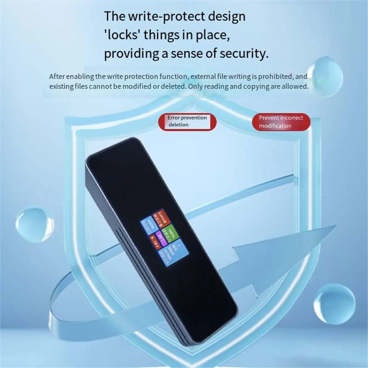 618 Mega Sale Intelligent M.2 Portable Solid State Drive Enclosure with Write Protection Dual Protocol Aluminum Alloy Screen
