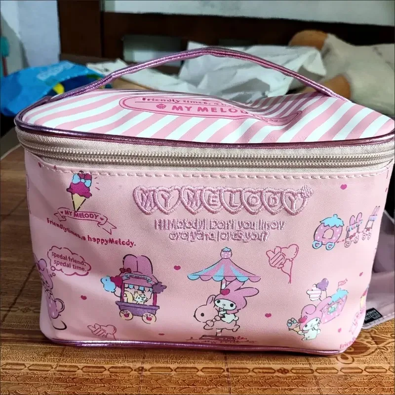 

Kawaii Sanrio косметичка для женщин мультяшная Мелодия большая емкость косметичка Водонепроницаемая дорожная сумка для хранения туалетных принадлежностей помады