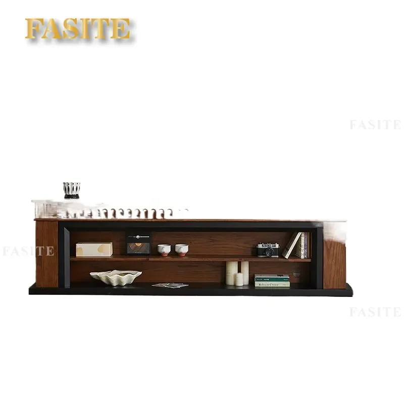 For Medieval Style Fireplace TV Cabinet Floor to Ceiling Storage Locker Integrated Living Room Home Light Luxury High End