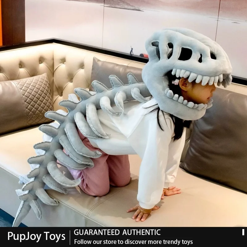 Generic Dinosaur Skeleton Plush Hat Full Set Funny Cosplay Costume Headwear Adult Party Performance Photo Prop Halloween Gift