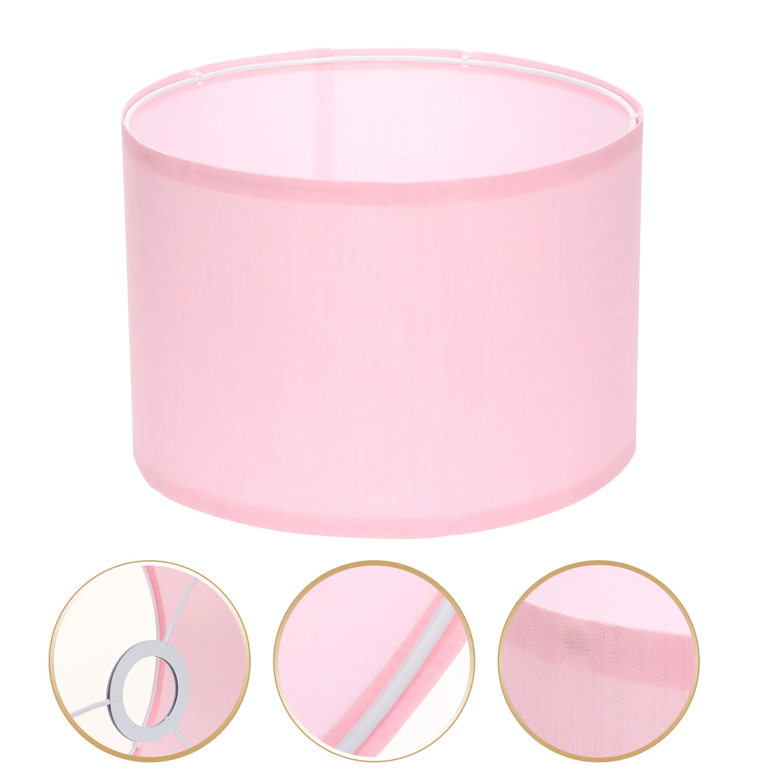 

Decorative Lighting Accessories Desk Lamp Practical Lampshade Pink for Wall Decoration Retro Style Fabric Drum Small Convenient