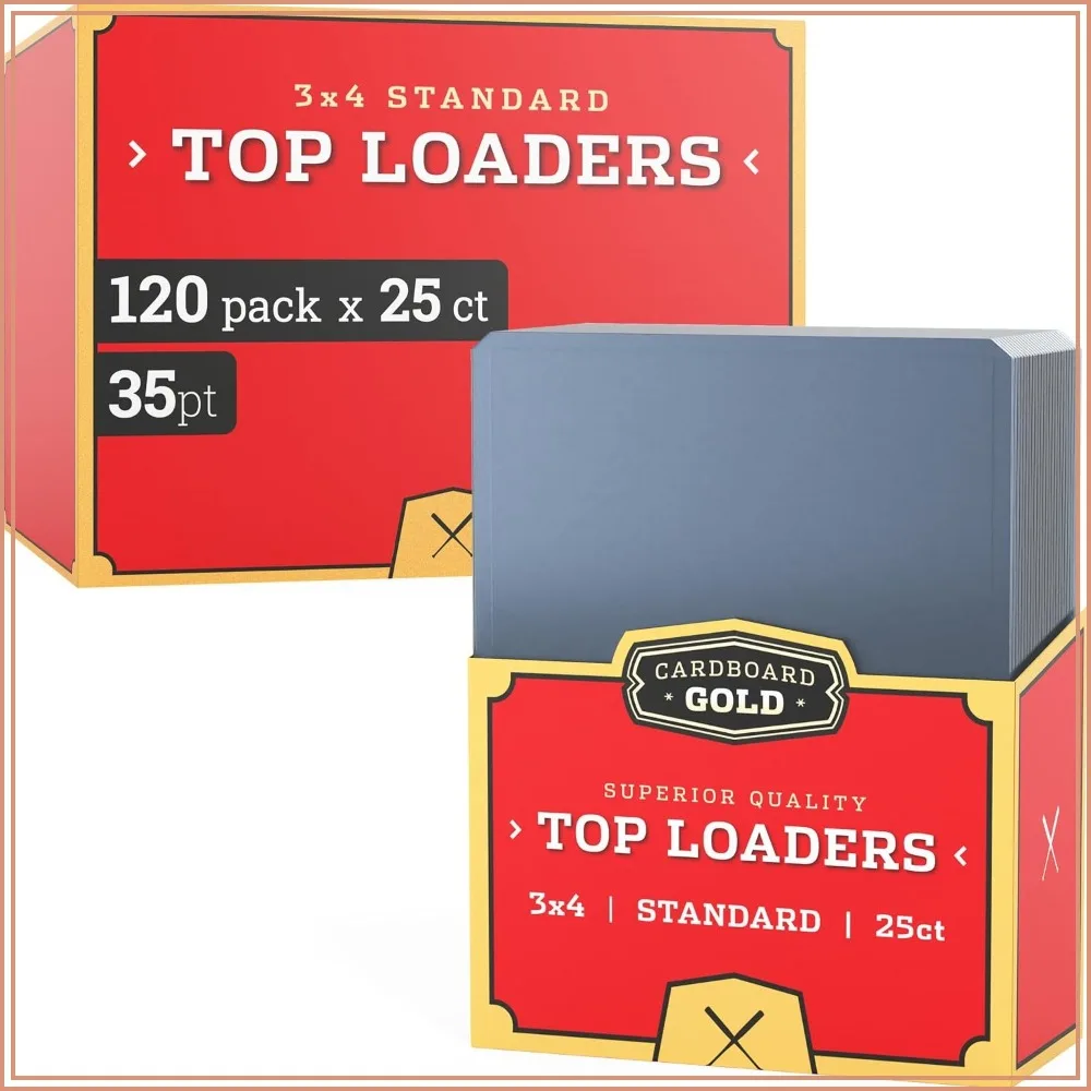 Cardboard Gold 35pt Top Loaders for Cards - 3000 Count 3x4 Hard Sleeves