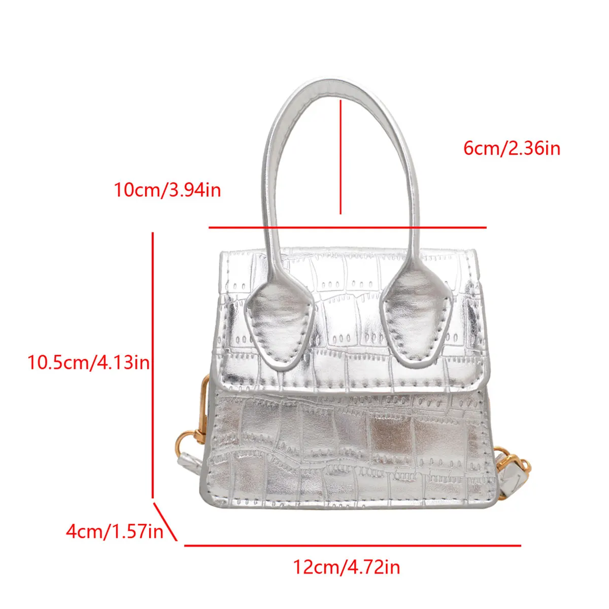 Fashionable Stone Patterned Shiny Mini Square Bag Candy Colored Shoulder Bag Crossbody Bag Suitable for Commuting Gatherings