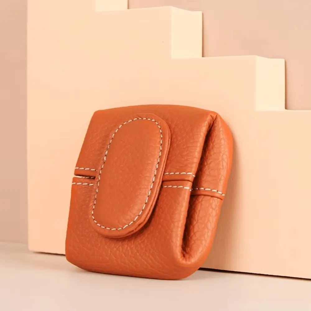 Y2K кошельки для монет с узором личи, портативный женский маленький мешочек для мелочи, маленький кошелек из воловьей кожи, сумка для губной помады, кошелек для монет из натуральной кожи