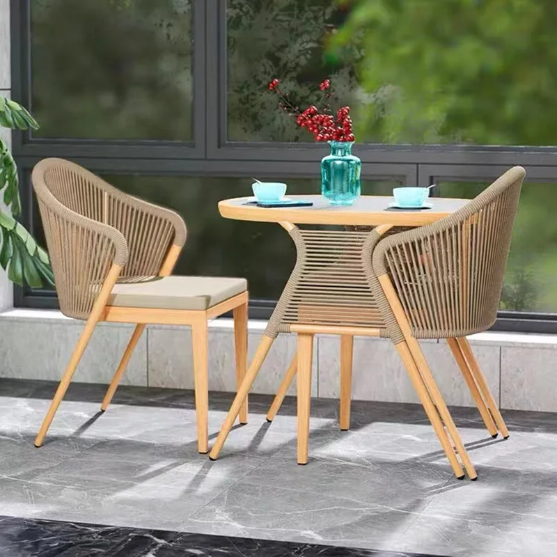 

New Balcony Small Table And Chair Leisure Rattan Chair Three-piece Set Outdoor Rattan Woven One Table And Two Chairs