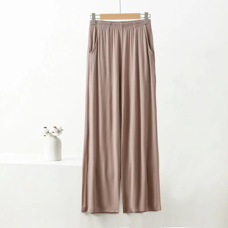 Weibliche Hosen Modal Home Hosen Frauen Herbst Winter Nachtwäsche Pantalones lässig weites Bein Pyjama Hose plus Größe XL-7XL