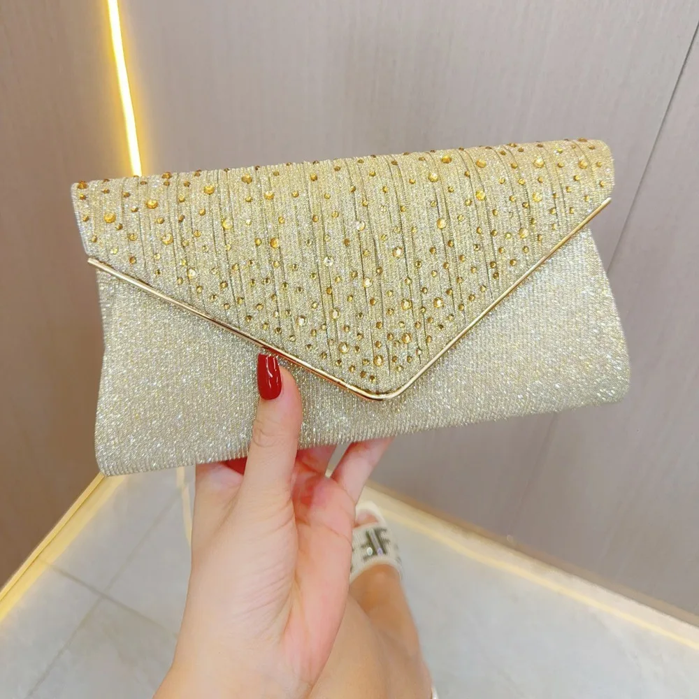 2025 New Diamond Studded Hand-held Rhinestone Wedding Birthday Party Evening Outfit Bag Diagonal Cross Delivery Team Dinner Bag