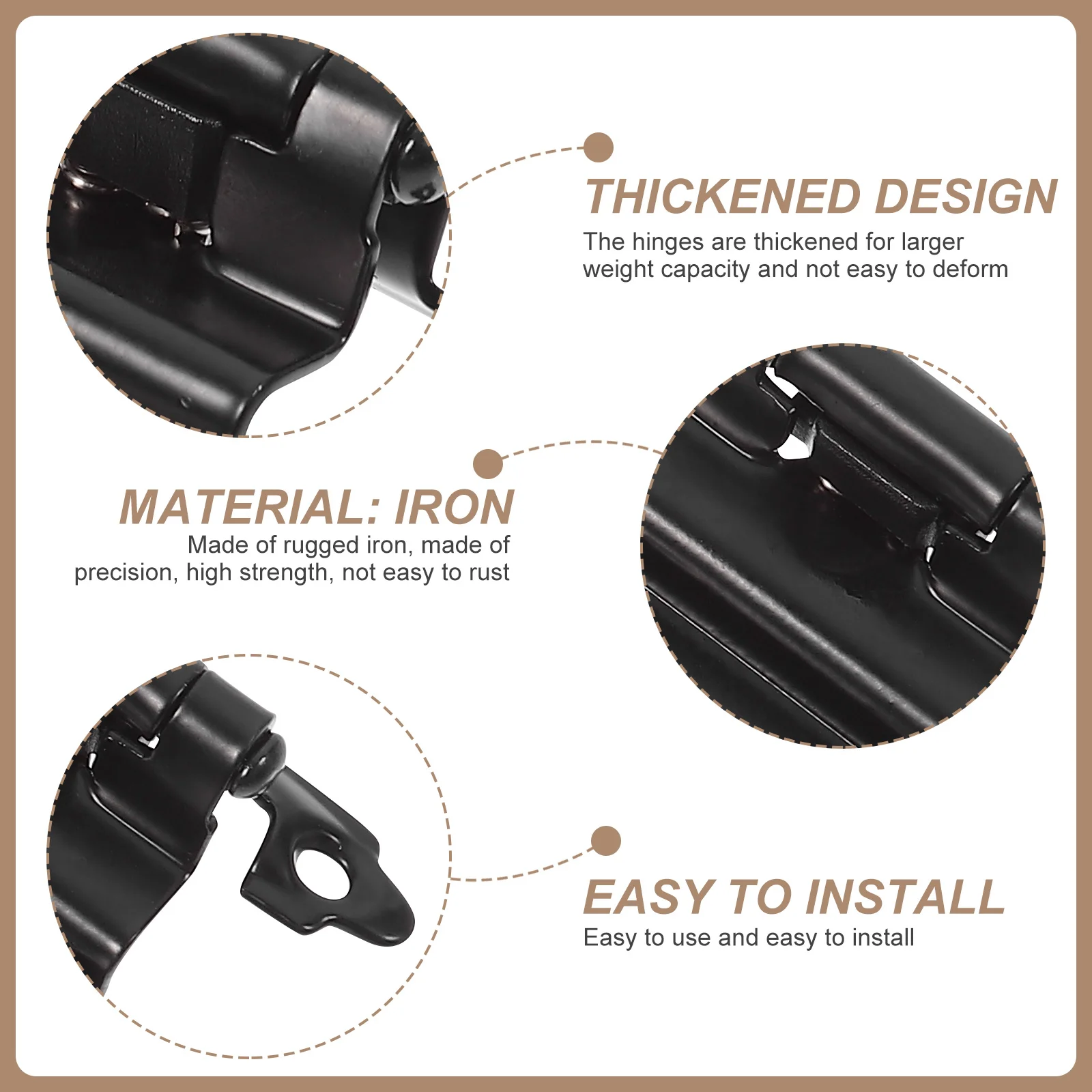 

10pcs Heavy Duty Iron Door Thickened Furniture Noise-Free Cupboard Durable Home Window Door Hinges Hinges For Cabinet Box