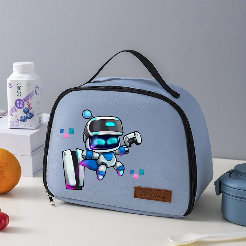 Astro Bot-Sac de pique-nique pour enfants, sacs à déjeuner, figurines de robots College, dessin animé, repas isolé, sac alimentaire thermique, cadeau Electrolux Coolers