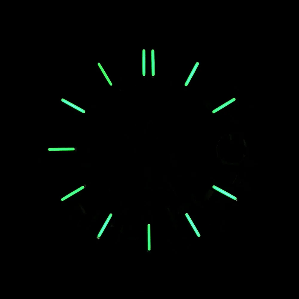 Nh35 dial sem logotipo logotipo personalizado dial 28.5mm verde luminoso ajuste nh35 movimento relógio acessórios peças de relógio