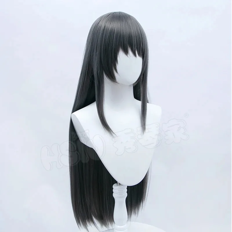 CySakurajima Mai Peluca de cosplay Peluca de fibra sintética 「HSIU」Anime Rascal no sueña con Bunny Girl Senpai Mujer Negro