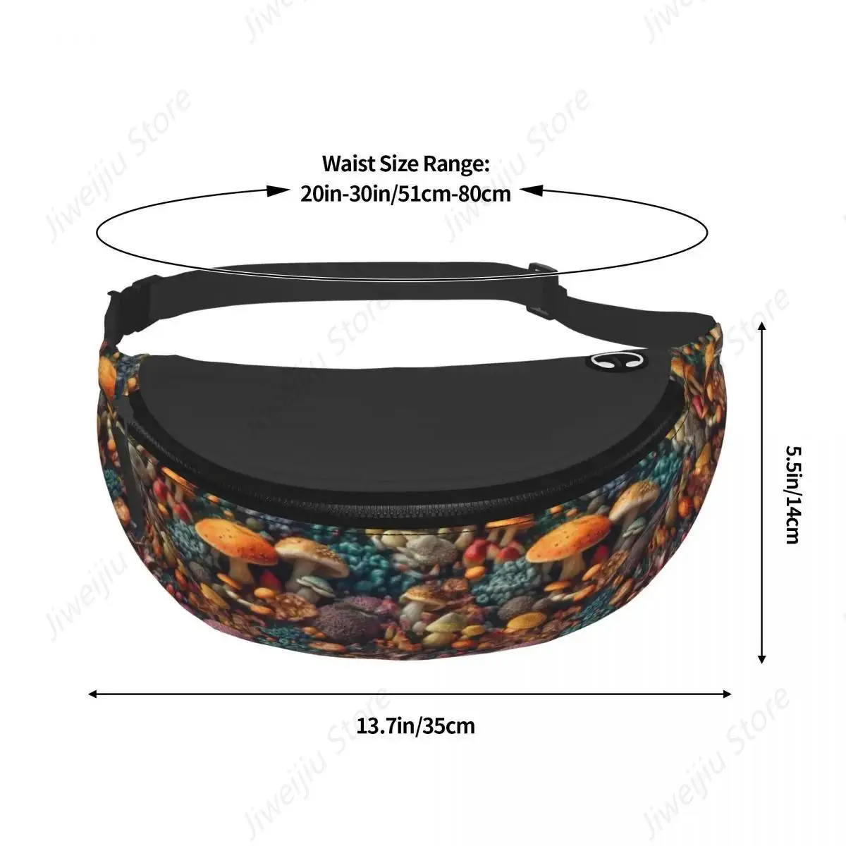 Custom Wild Mushrooms Collection Fanny Pack for Women Men Fashion Crossbody Waist Bag Cycling Camping Phone Money Pouch