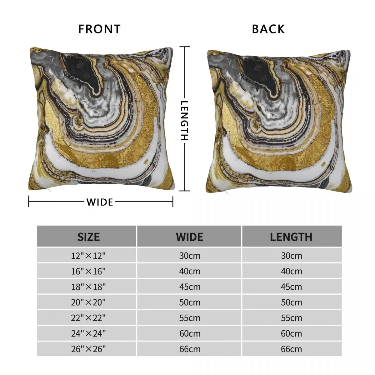 Stone Prose Geode Gold Square Pillowcase Polyester Linen Velvet Creative Zip Decor Pillow Case Room Cushion Cover