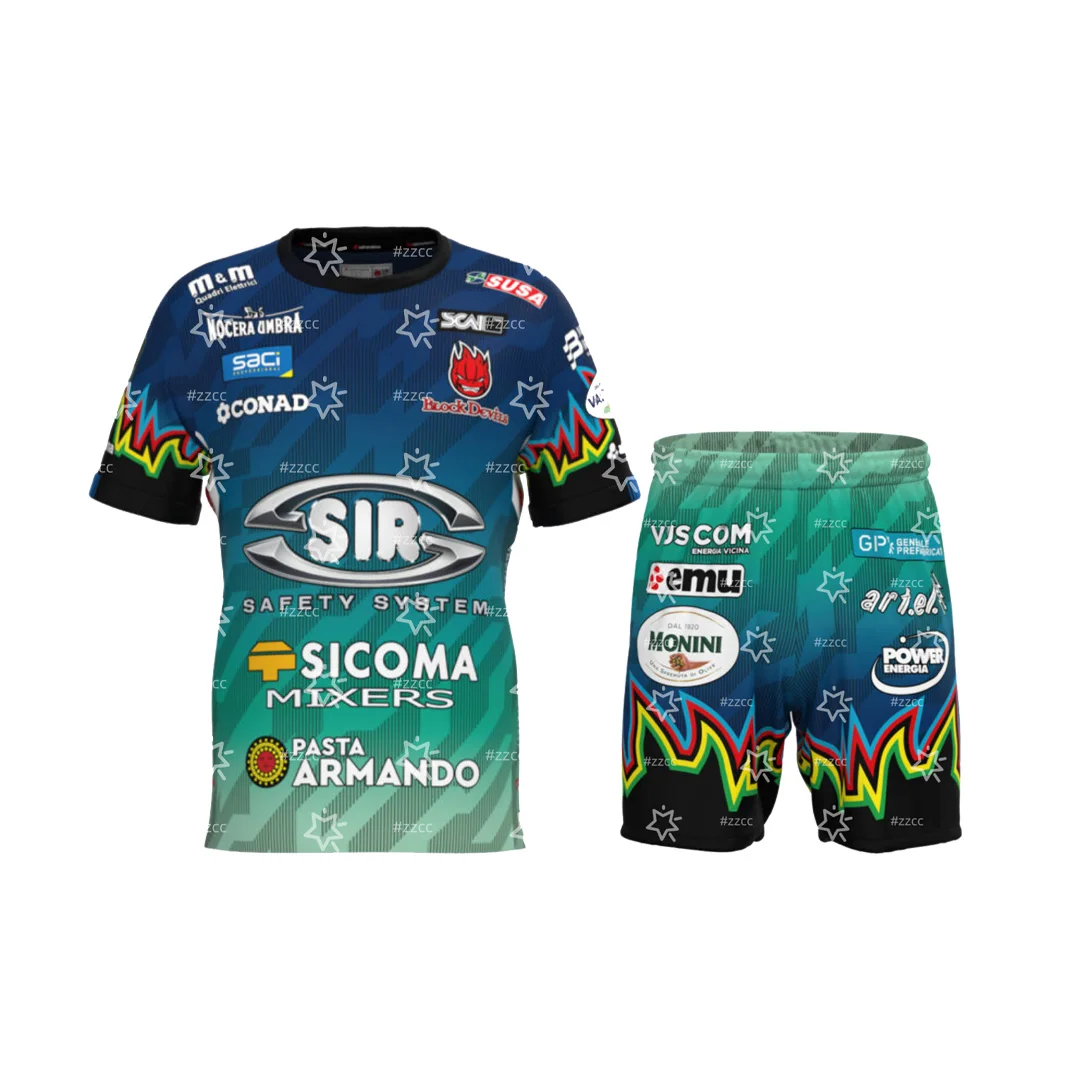 25-26 Sir Safety Perugia Camiseta de voleibol local, Conjunto de entrenamiento, Pantalones cortos para hombre, Deportes de verano, Camiseta para hombre, Ropa para niños, Camiseta para mujer