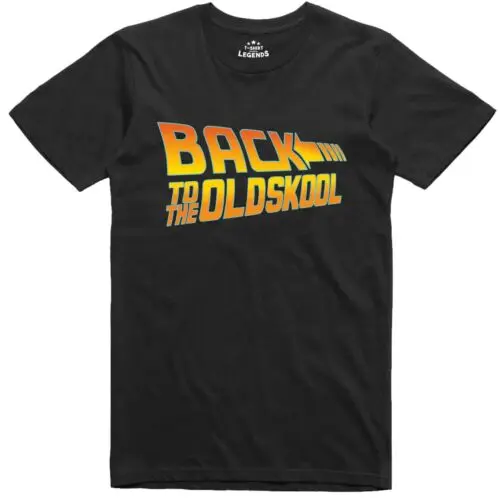 Mens T Shirt Retro Movie Music 80's Back to the Old Skool Design