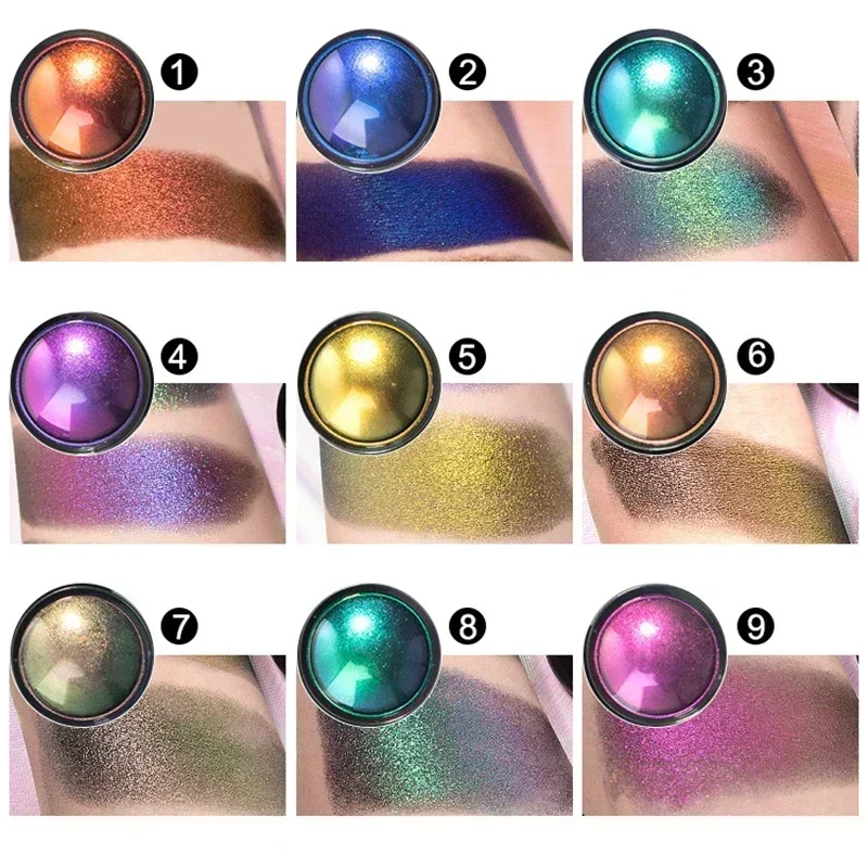 Sombra de ojos camaleón, paleta de sombras metálicas multicromadas de alta pigmentación, brillo de ojos, sombra de ojos, cosméticos de ojos degradados brillantes