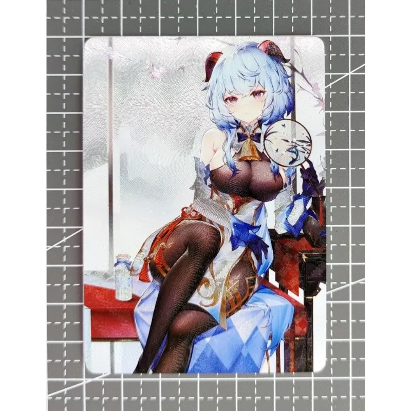 1Pcs/set Sexy Anime Girl Flash Card Daji Wang Zhaojun Ganyu Celebration Rabbit Miku Game Collection Cards Toy Birthday Xmas Gift