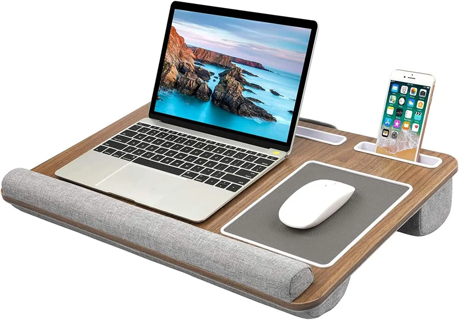 Lap Desk - Fits up to 17 inches Laptop Desk, Built in Mouse Pad & Wrist Pad for Notebook