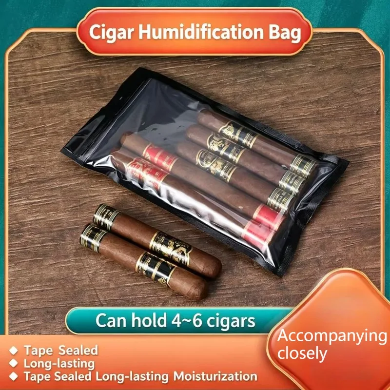 2PCS 4PCS Vintage Portable cigar Humidor bag Sealed cigar Humidification Gadgets Outdoor Humidity Plastic Moisturzing Bags