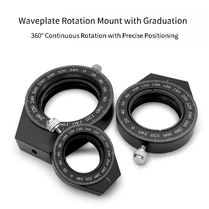 1PC Embedded Rotating Mounting Base Polarizer Optical Element Frame Waveplate Holder with Graduated Manual Rotation TR3689898Y