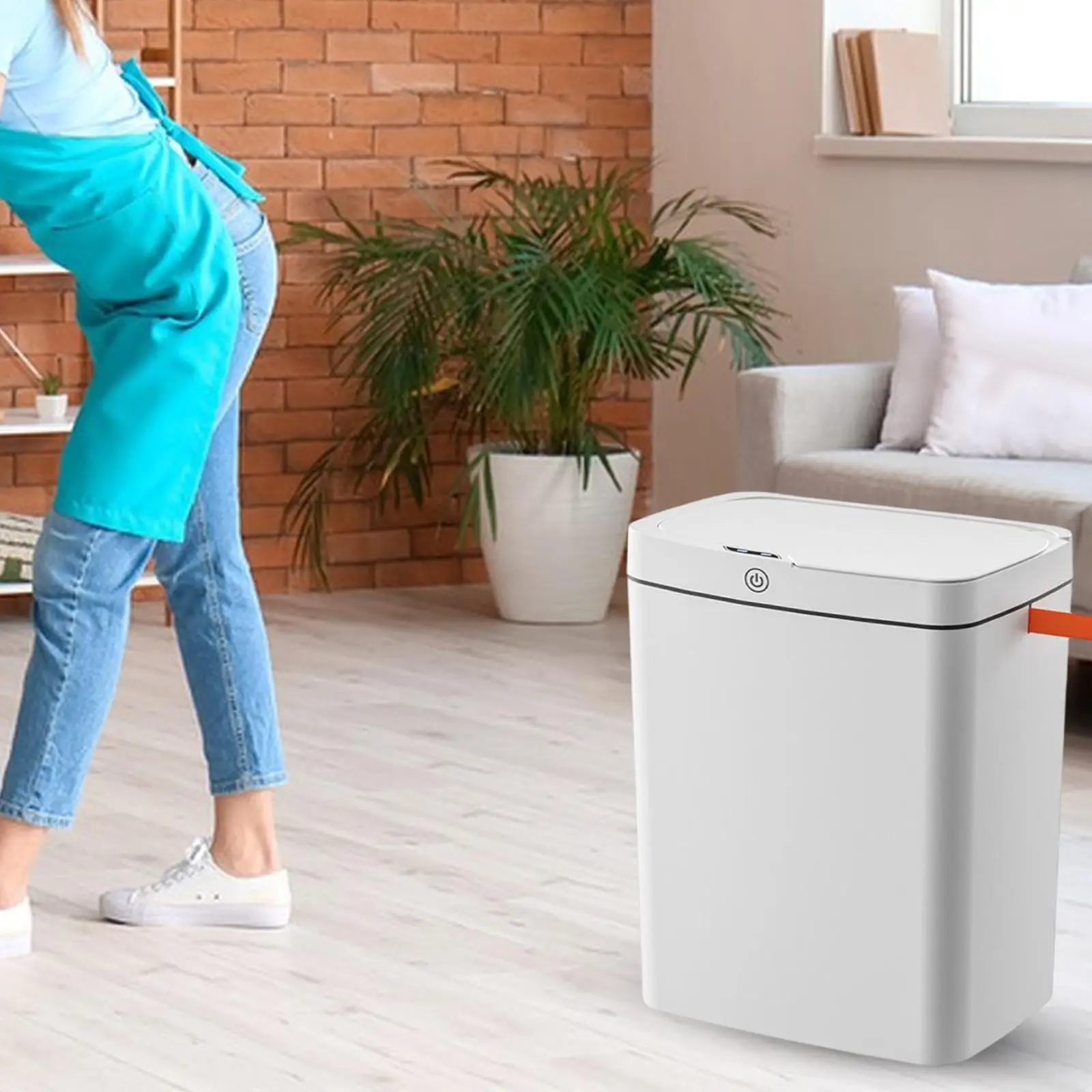 Touchless Garbage Bin, Motion Sensor Smart Trash Can, Slim Narrow Bedroom Garbage Bin, Automatic Garbage Can