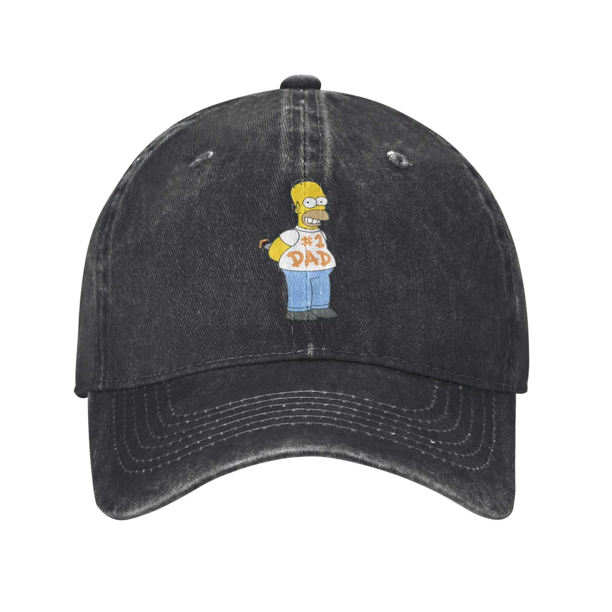 Classic The Simpson Homer Number 1 Dad Baseball Cap Distressed Washed Snapback Hat  Outdoor Workouts  Adjustable Fit Hats Cap