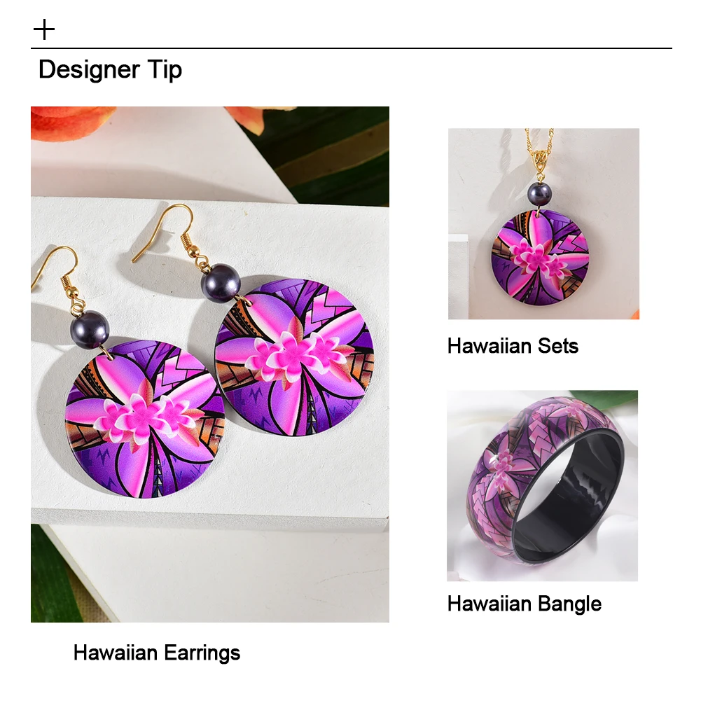 Cring Coco Acrylic Trendy Women\'s Earrings 2024 Hawaiian Polynesian Plumeria Flower Earings Accessories Jewelry for Women New