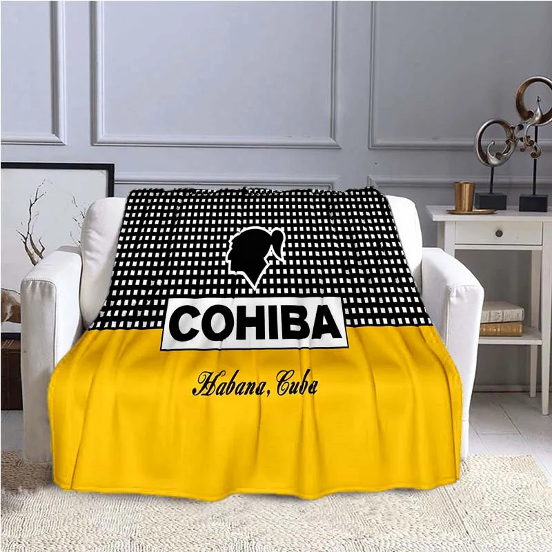 Cigar print soft flannel throw Flannel Blanket Sofa Chair Throw Blanket Travel Blanket cotton bed cover  picnic blanket