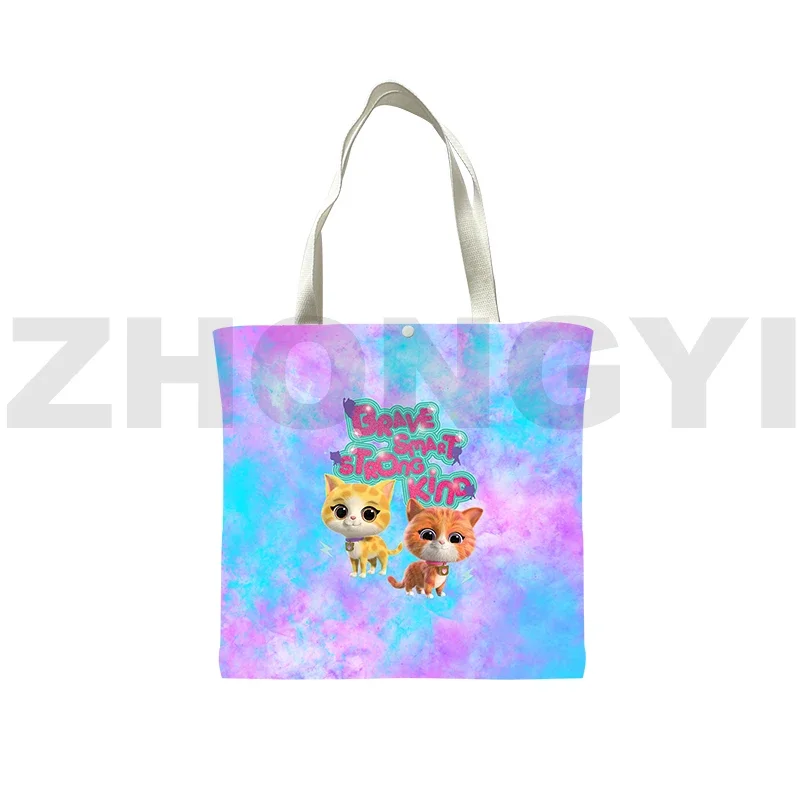 Cute SuperKitties 3D Shoulder Bag Hand Bags for Women Tote Bag Anime Canvas Bag Clutch Purse SuperKitties Cartoon Shopping Bags