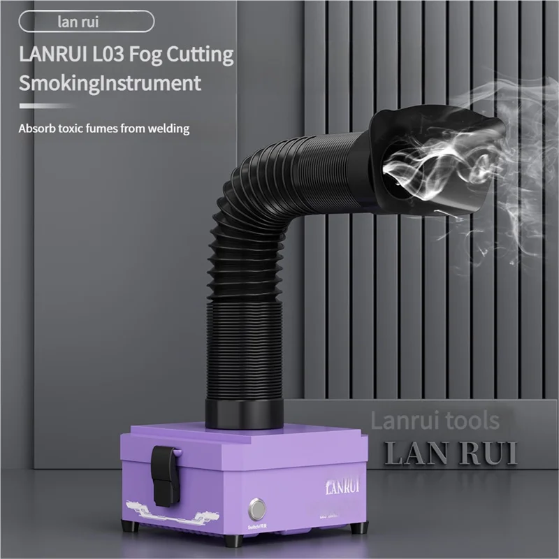 LANRUI L03 مستخرج الدخان مع ترشيح ثلاثي الطبقات لإصلاح الهاتف المحمول اللوحة الأم PCB أداة استخراج دخان اللحام