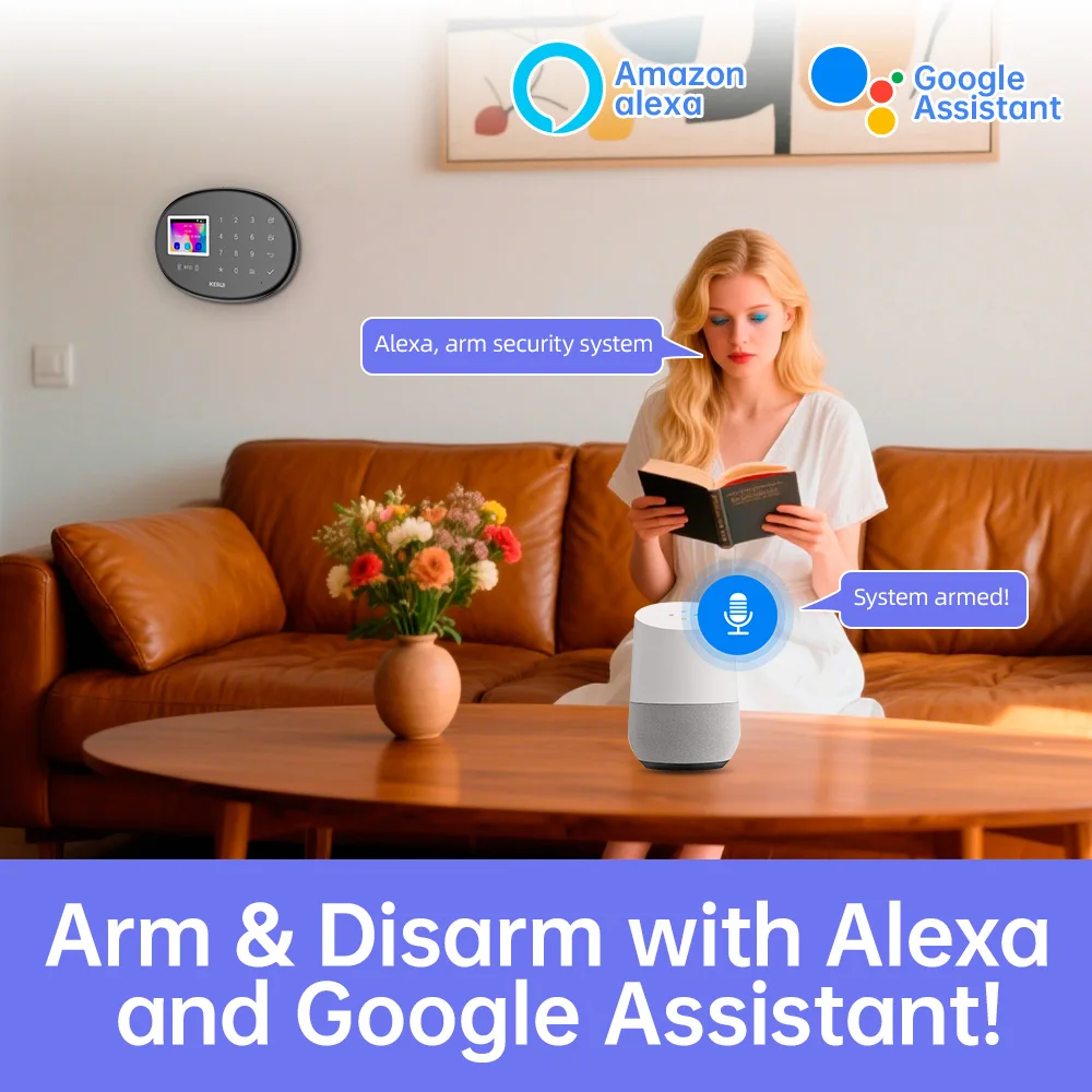 KERUI W204 Sistema di Allarme di Sicurezza Per La Casa WiFi 4G GSM Allarme Antifurto 433 MHz Sirena Senza Fili Tuya Smart Motion Detector Sensore Cam