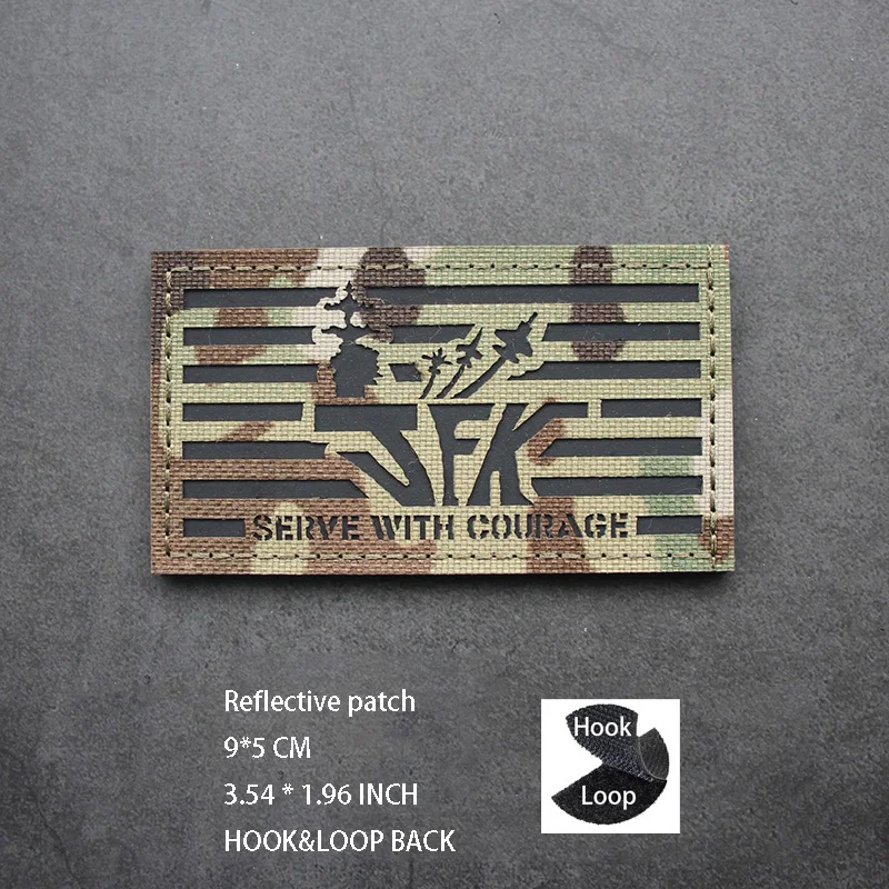 في الهواء الطلق حقيبة متعددة الاستخدامات الملحقات شارة الليزر قطع الأشعة تحت الحمراء عاكس JFK الناقل كامو شارة الملابس سترة خوذة لصق هوك التصحيح