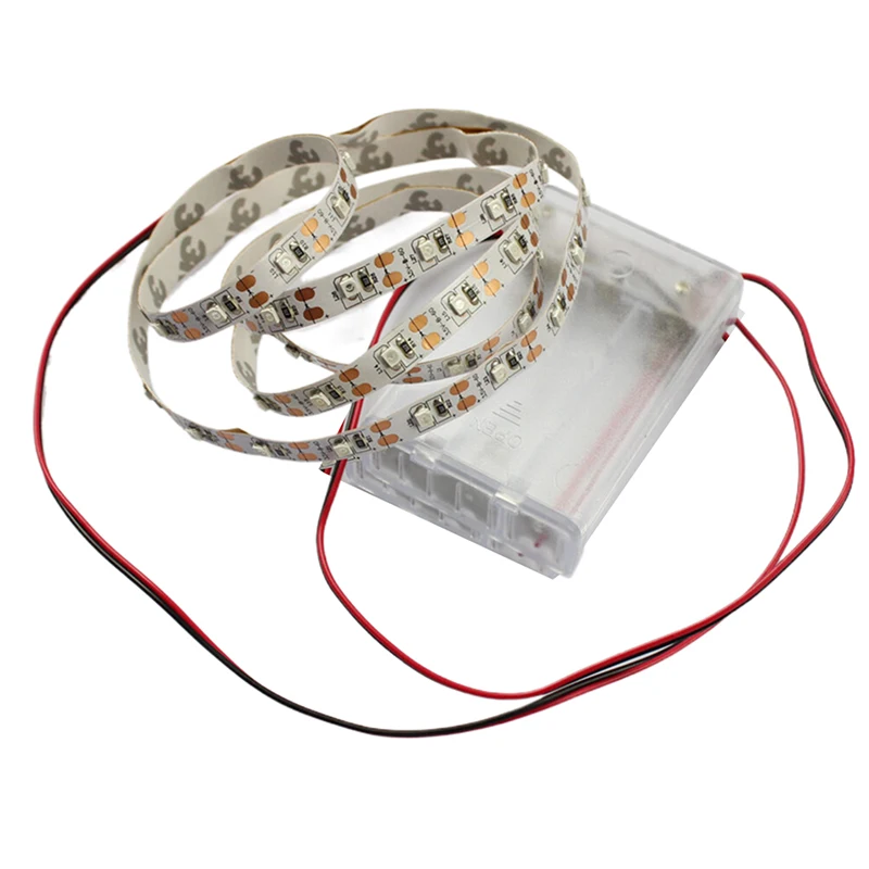 Luz LED con caja de batería de 4,5 V, luz con Panel desnudo, tira de luces para caja de batería móvil de 60 luces con fondo de TV