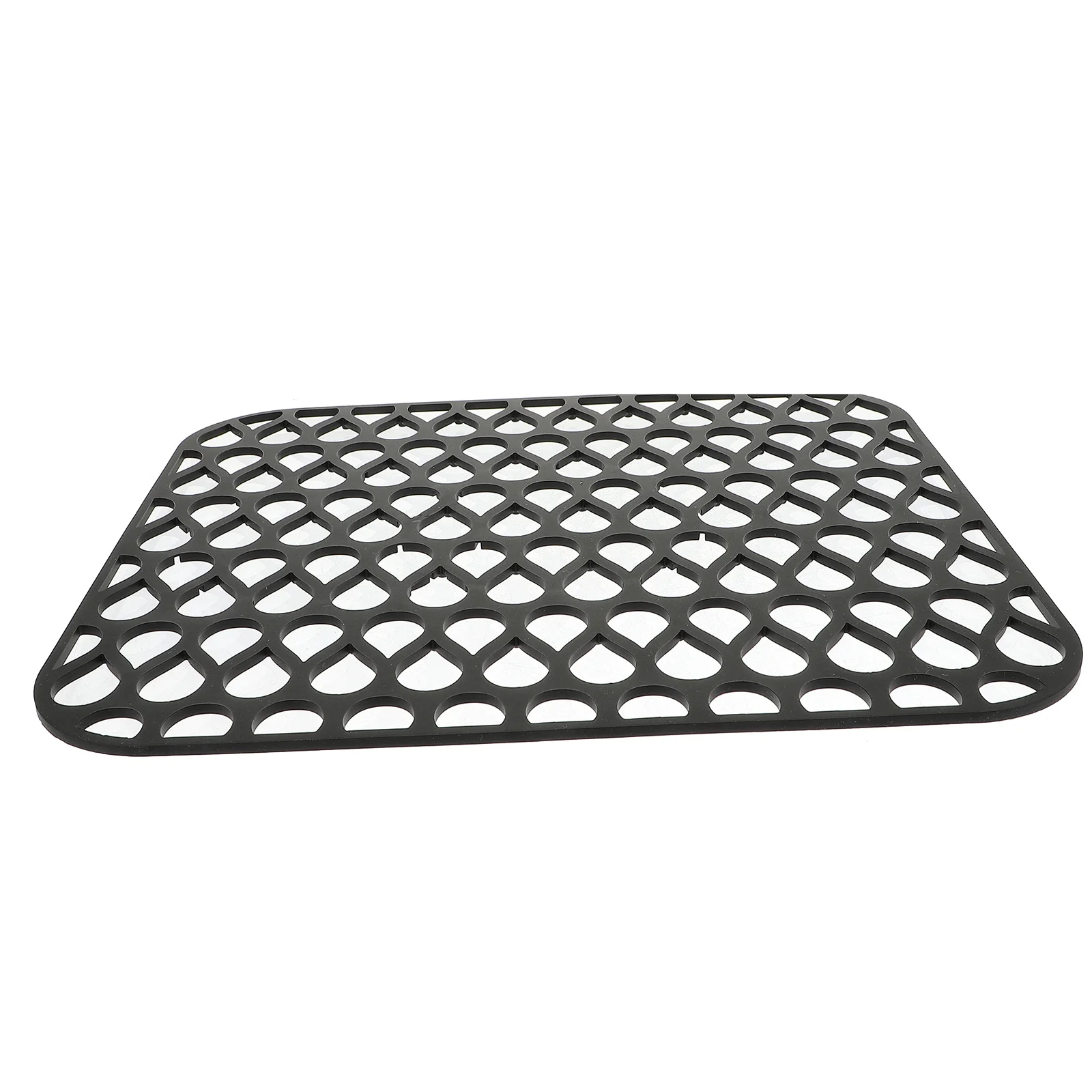 

Dish Mat for Sink Drainage Mats Kitchen Drying Silicone Protector Black Non-slip Bottom