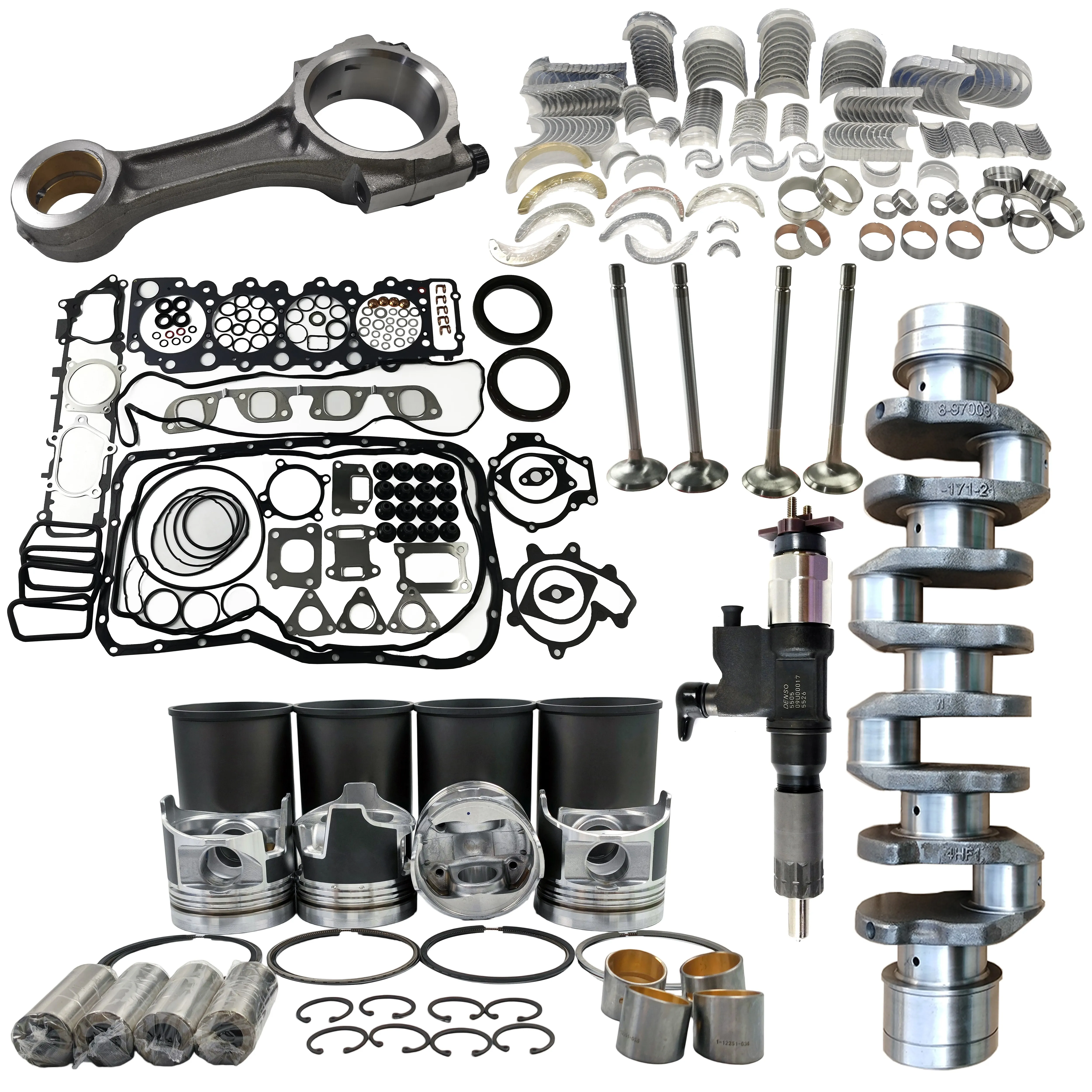 For Isuzu Engine Spare Parts Overhaul Set C240 Cylinder Piston Set Gasket Kit Con Rod Bearing Valve