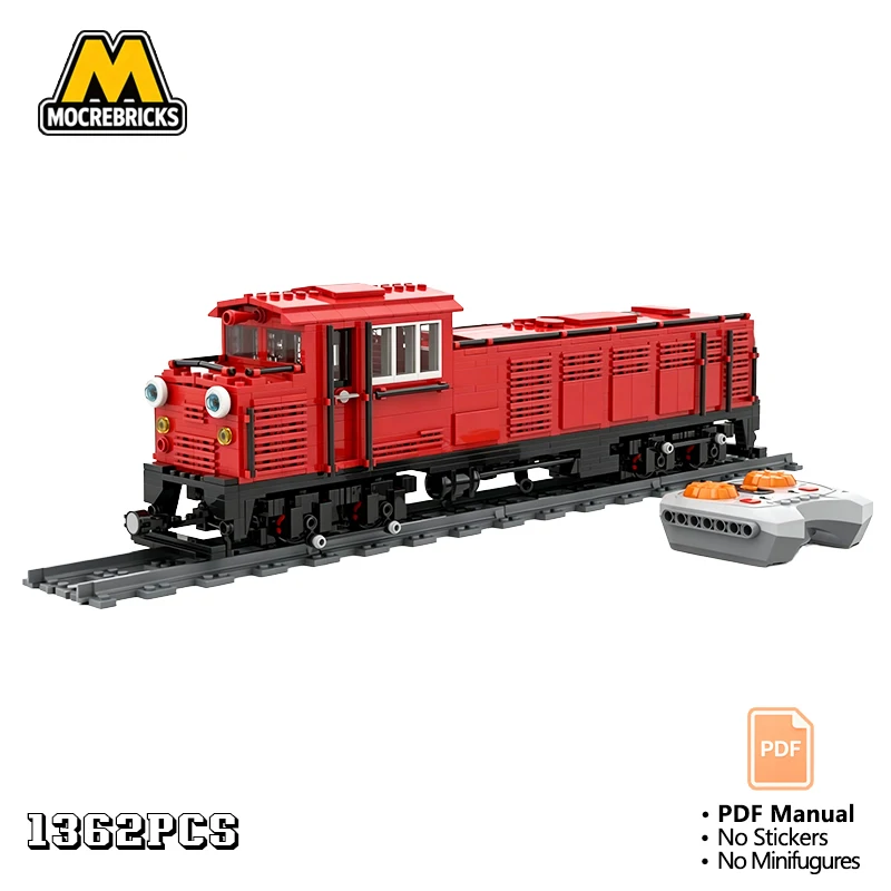 MOC Modern Urban Diesel Shunting Locomotive Building Blocks Set Compact Freight Railway Engine Model Adult Collection Gift