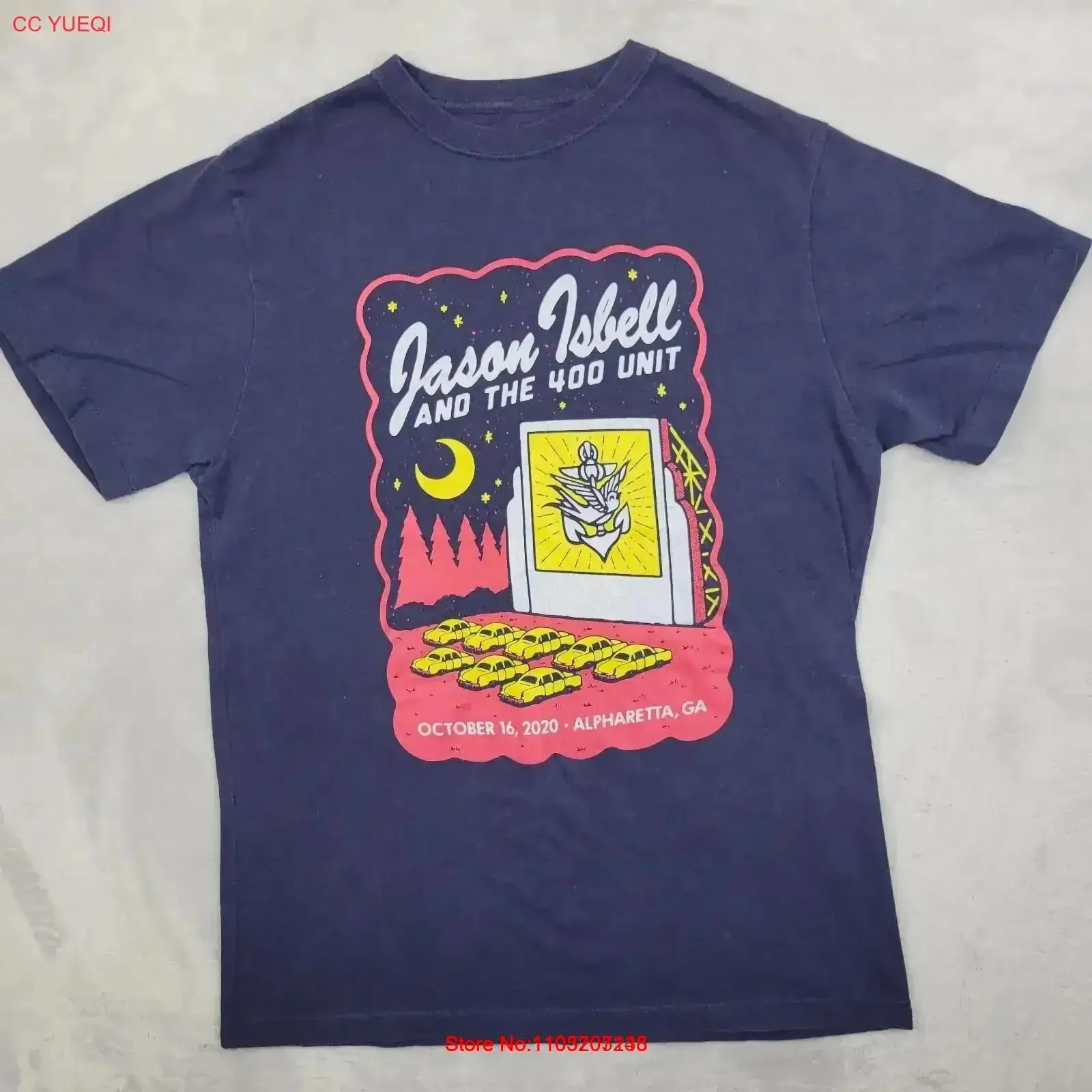 

Футболка Jason Isbell, мужская футболка среднего размера, кантри-музыка, концертный тур, мерч 400, винтажный стираный топ для повседневной носки, винтажный