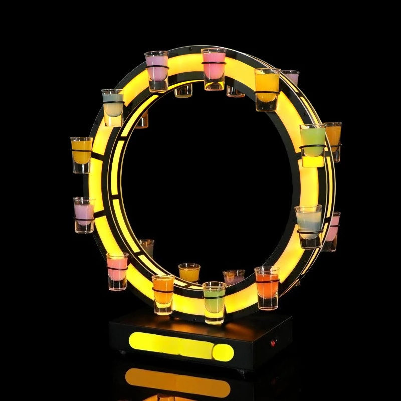 Bar KTV Nightclub Luminous Cup Holder LED Cocktail Birthday Party Round Wine Glass Holder